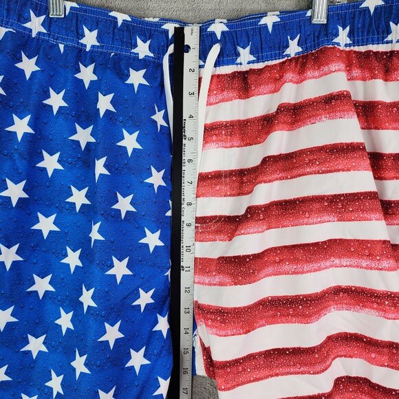 Mens Old Navy American Flag Swim Trunks Blue & Red Stars & Stripes XXL - Picture 8 of 16